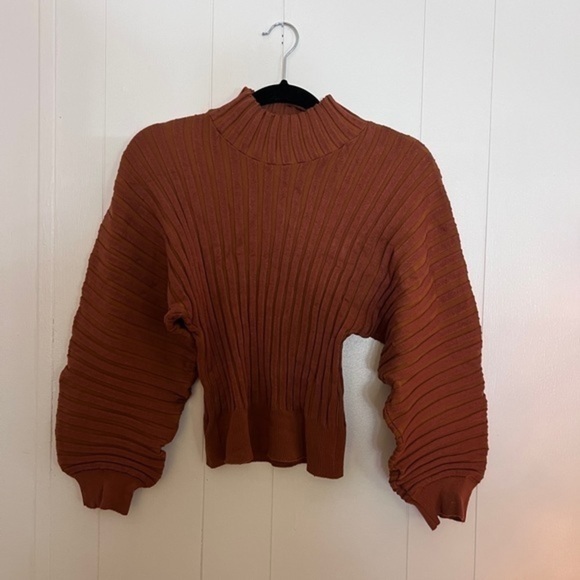 Free People Rust Balloon Sleeve Top - Picture 4 of 6